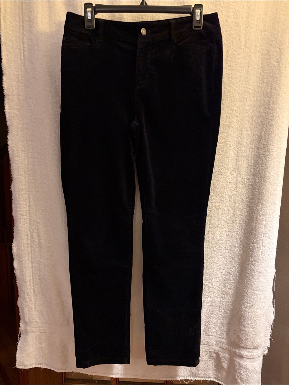 Black uncut Corduroy Straight Leg Pants